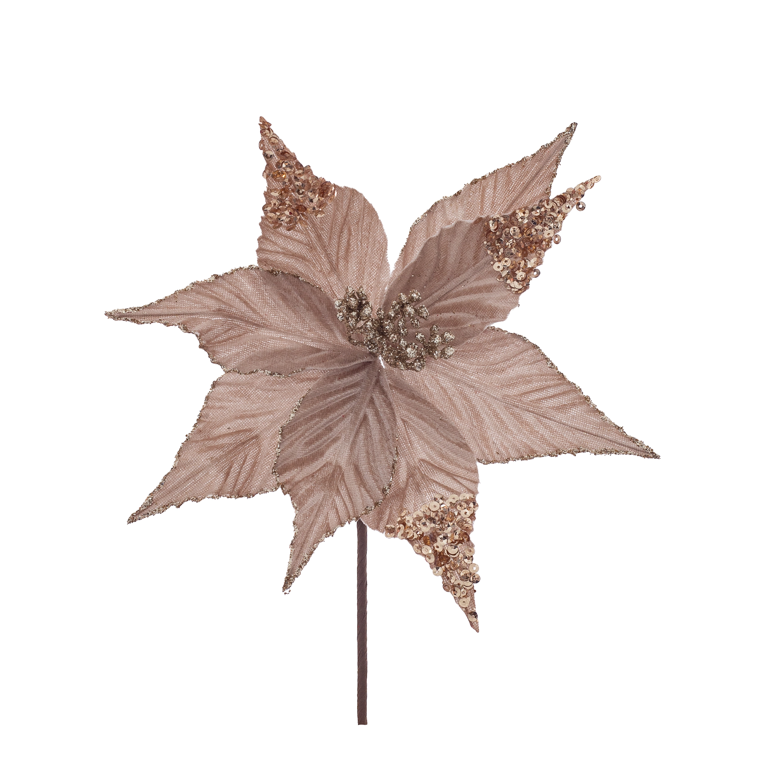 Haste Floral Poinsettia 23cm Rose Gold 30627 Bela Flor