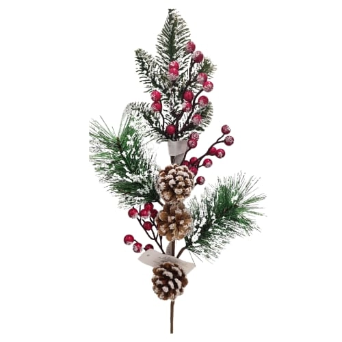 Haste Pinheiro Azevinho E Pinhas 60cm 30672 Bela Flor