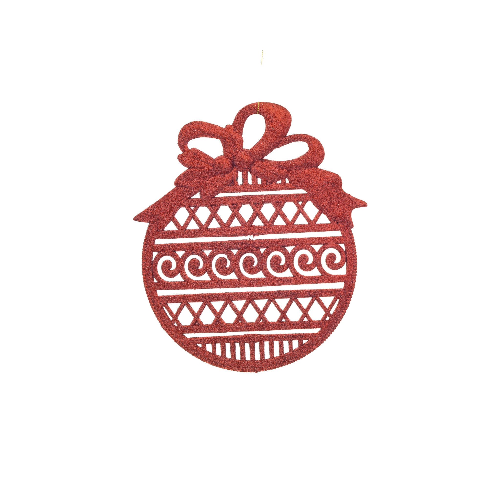 Enfeite Natal Bola Laco 23.5x20.5cm Vermelho 17091vm Bela Flor