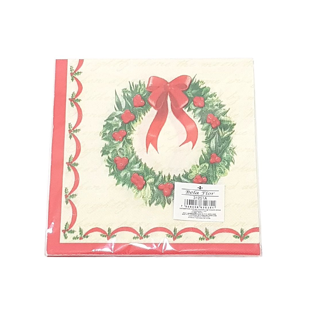 Guardanapo Natal Papel Folha Dupla Guirlanda 12un 31251a Bela Flor