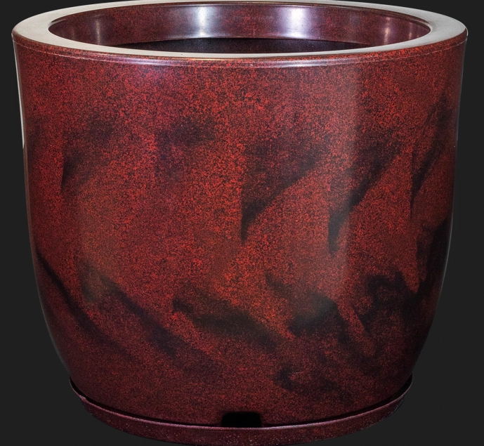 Vaso Bojo Red Polido Prato N3 Vermelho Marmorizado 134 8 Mercadao
