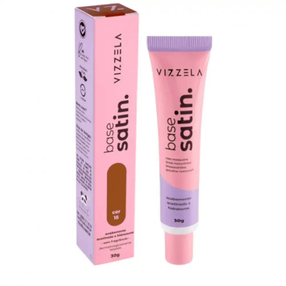 Base Líquida Facial Satin Cor N 16 Vizzela 30g