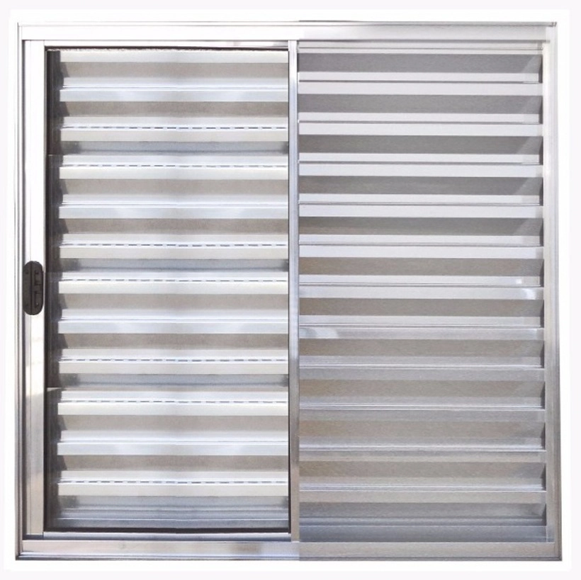 Janela De Alumínio Brilhante Veneziana De Correr 3 Folhas Sem Grade Cmc Modular - 1.00 (l) X 1.00 (a)