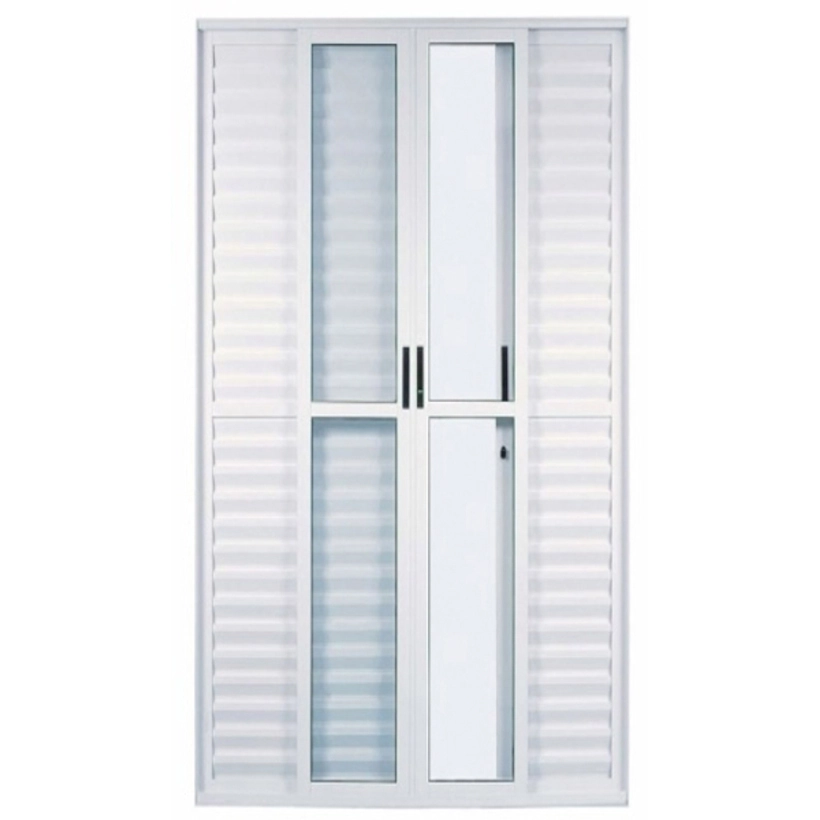 Porta Balcão De Correr Com Veneziana De Alumínio Branco 6 Folhas Cmc Classic - 2.10 (a) X 2.00 (l)