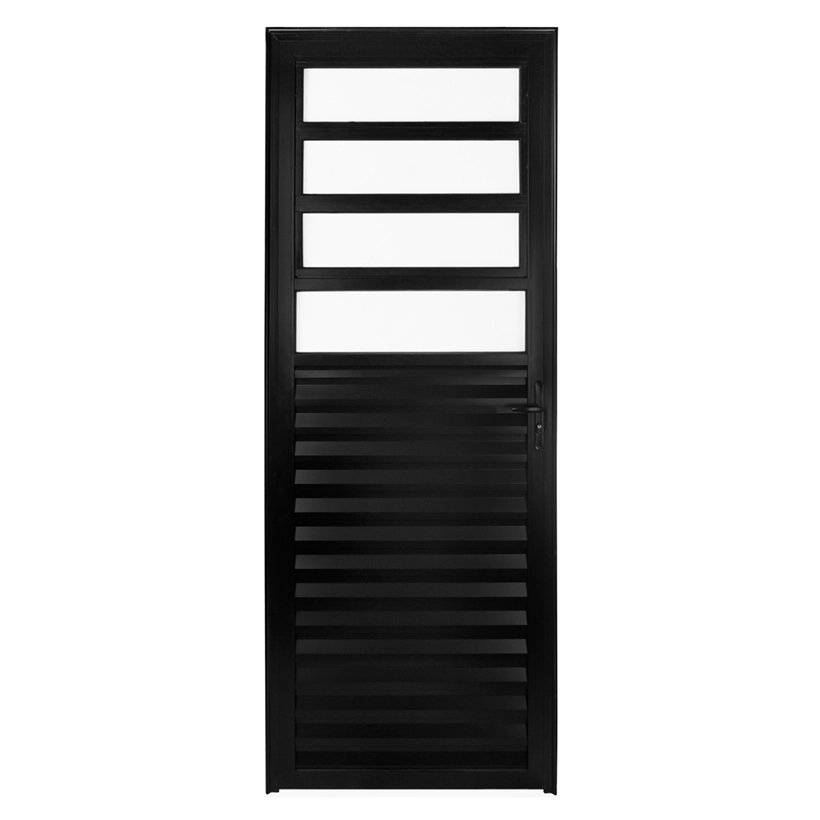 Porta De Alumínio Preto De Cozinha Basculante Cmc Modular - Lado Direito - 2.10 (a) X 0.80 (l)