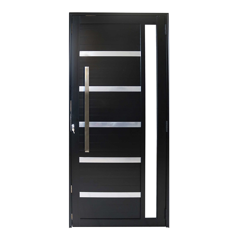 Porta Lambril De Alumínio Preto Com Vitro E Puxador Cmc Classic L30 - Lado Direito - 2.10 (a) X 0.90 (l)