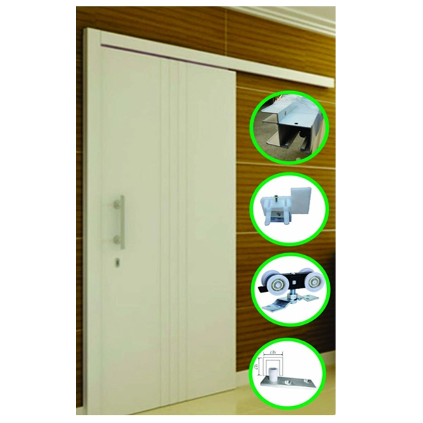 Kit Trilho De Alumínio Branco Para Porta De Correr Com 2,00 Metros Al-fer