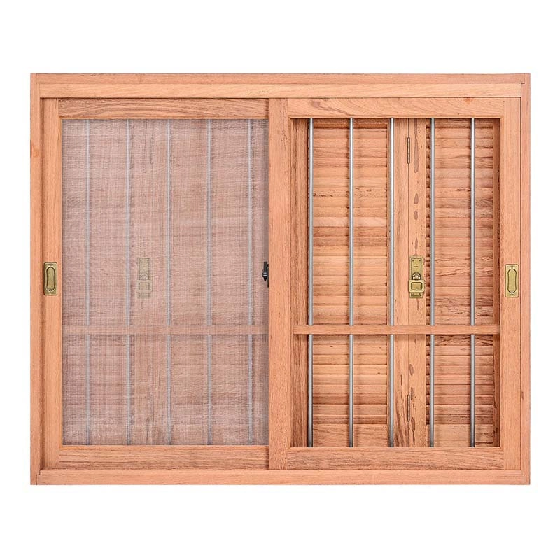Janela Madeira Vitro Correr Panor Veneziana Pantográfica Grade Tela Reto Eucalipto Bat De 21,5 Cm - 2.00(l)x1.20(a)