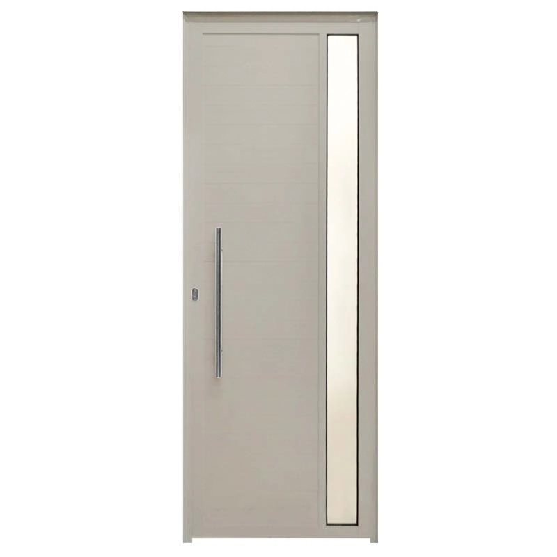 Porta Lambril De Alumínio Branco Com Visor E Puxador Hale Esquadrias - Lado Direito - 2.10 (a) X 1.00 (l)