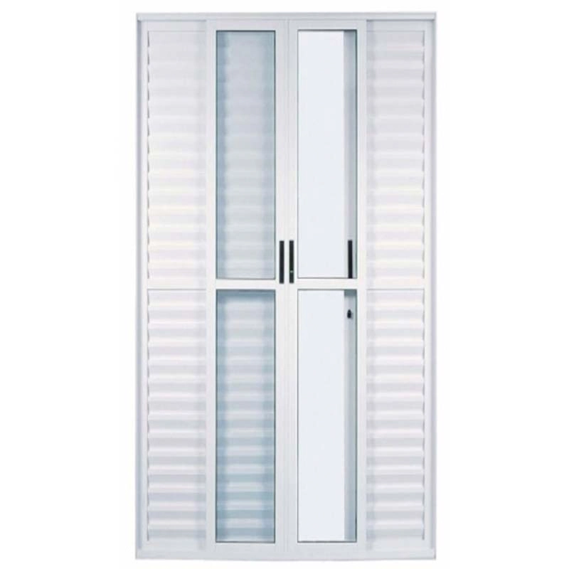 Porta Balcão De Correr Com Veneziana De Alumínio Branco 6 Folhas Cmc Classic - 2.10 (a) X 1.50 (l)