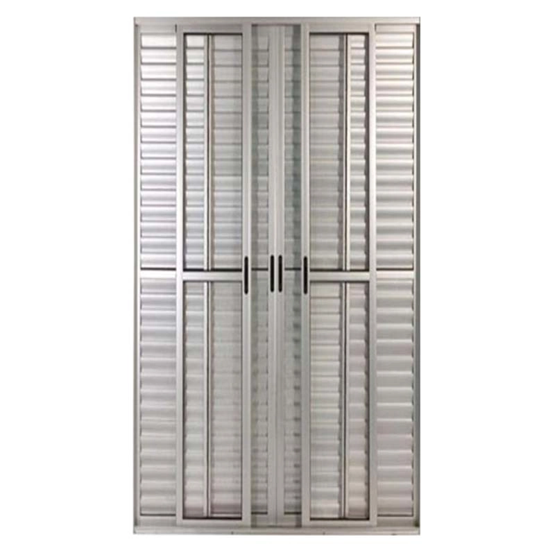 Porta Balcão De Correr Com Veneziana De Alumínio Brilhante 6 Folhas Cmc Classic - 2.10 (a) X 1.50 (l)
