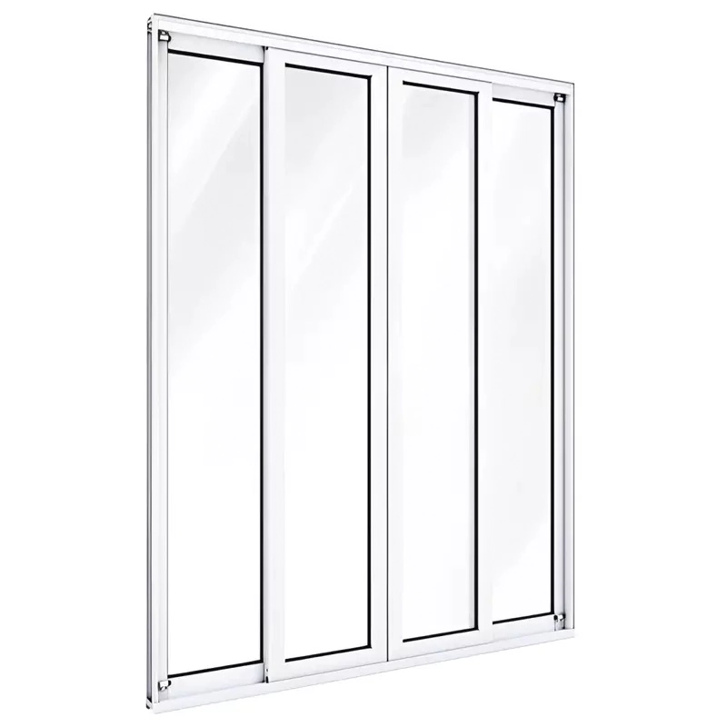 Porta De Sacada De Correr De Alumínio Branco 4 Folhas Cmc Classic - 2.10 (a) X 1.50 (l)