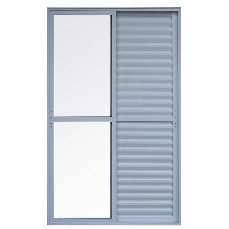 Porta Balcão De Correr Com Veneziana De Alumínio Branco 3 Folhas Móveis Hale Esquadrias - 2.10 (a) X 1.50 (l)