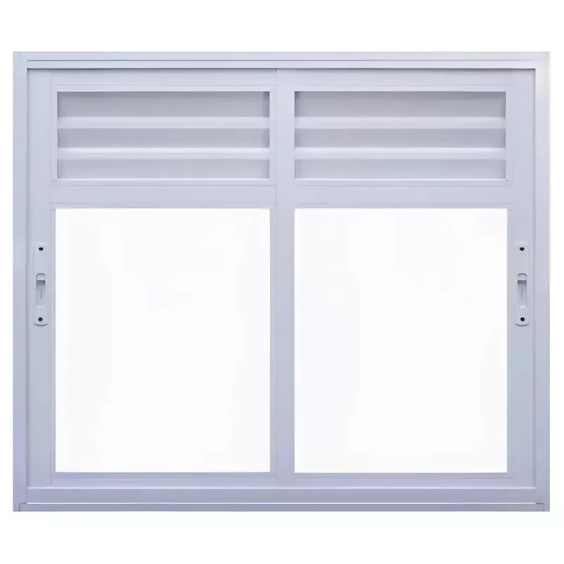 Janela De Alumínio Branco Vitro De Correr 2 Folhas Móveis Com Ventilação Suprema Sem Grade Cmc Classic-1.00(l)x1.00(a)