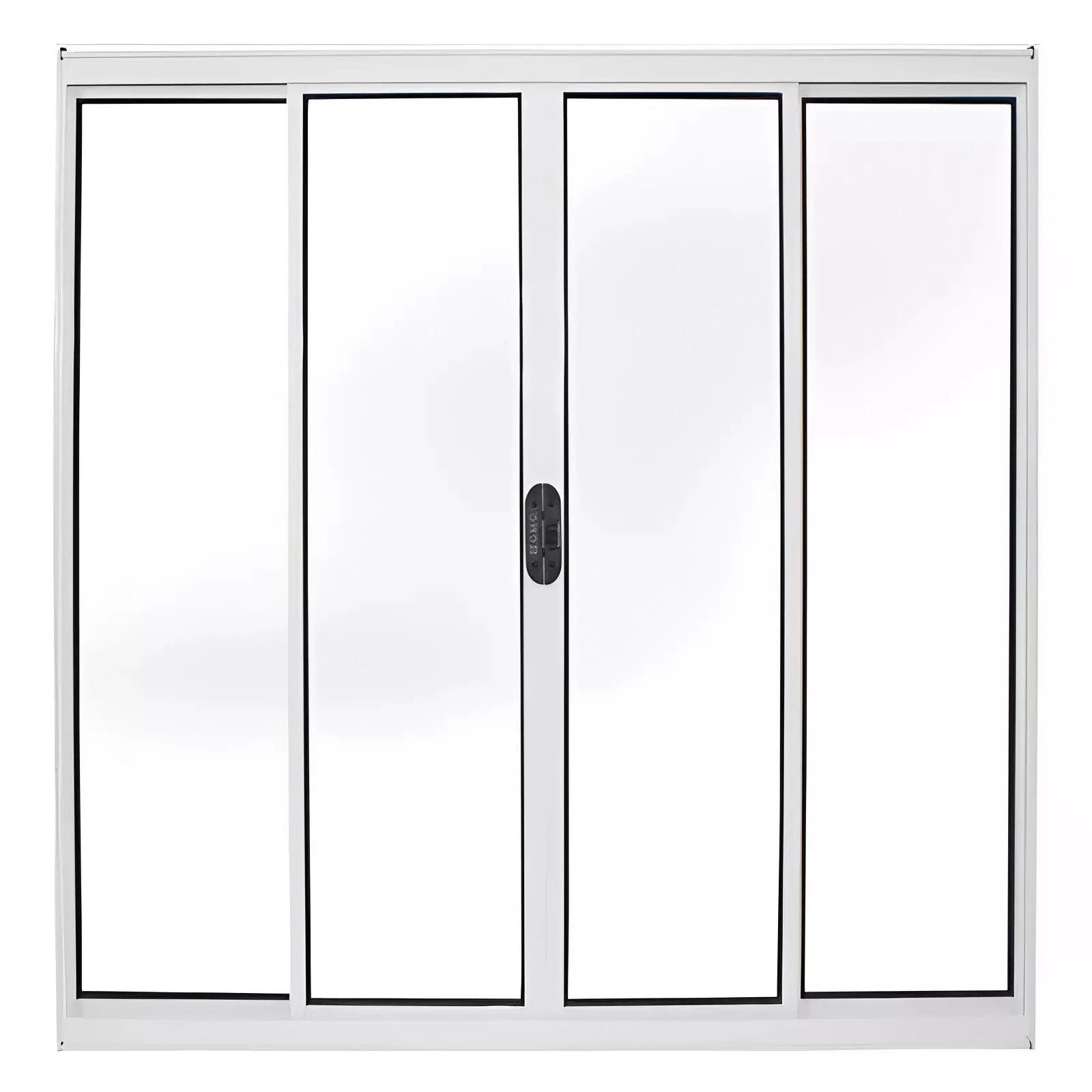 Janela De Alumínio Branco Vitro De Correr 4 Folhas Sem Grade Cmc Modular- 1.00 (l) X 1.20 (a)
