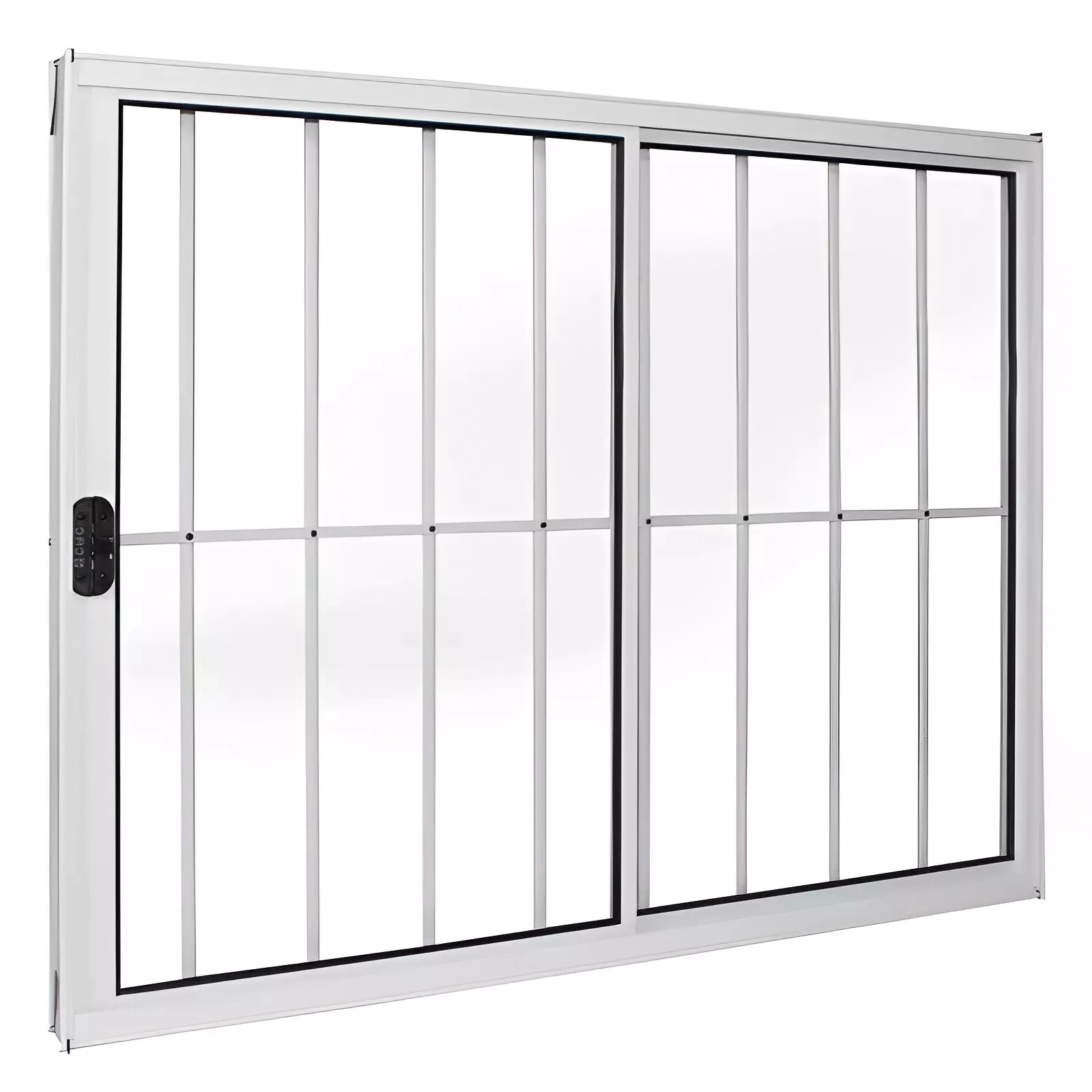 Janela De Alumínio Branco Vitro De Correr 2 Folhas Com Grade Cmc Linha Modular - 1.00 (l) X 1.20 (a)