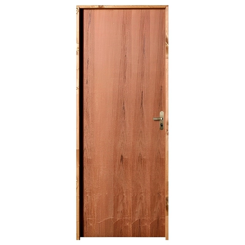 Porta De Madeira Semi-oca Padrão Imbuia Lisa Bat14 Cm Eco Fech Externa-2.10(a)x0.72(l)-lado Esquerdo