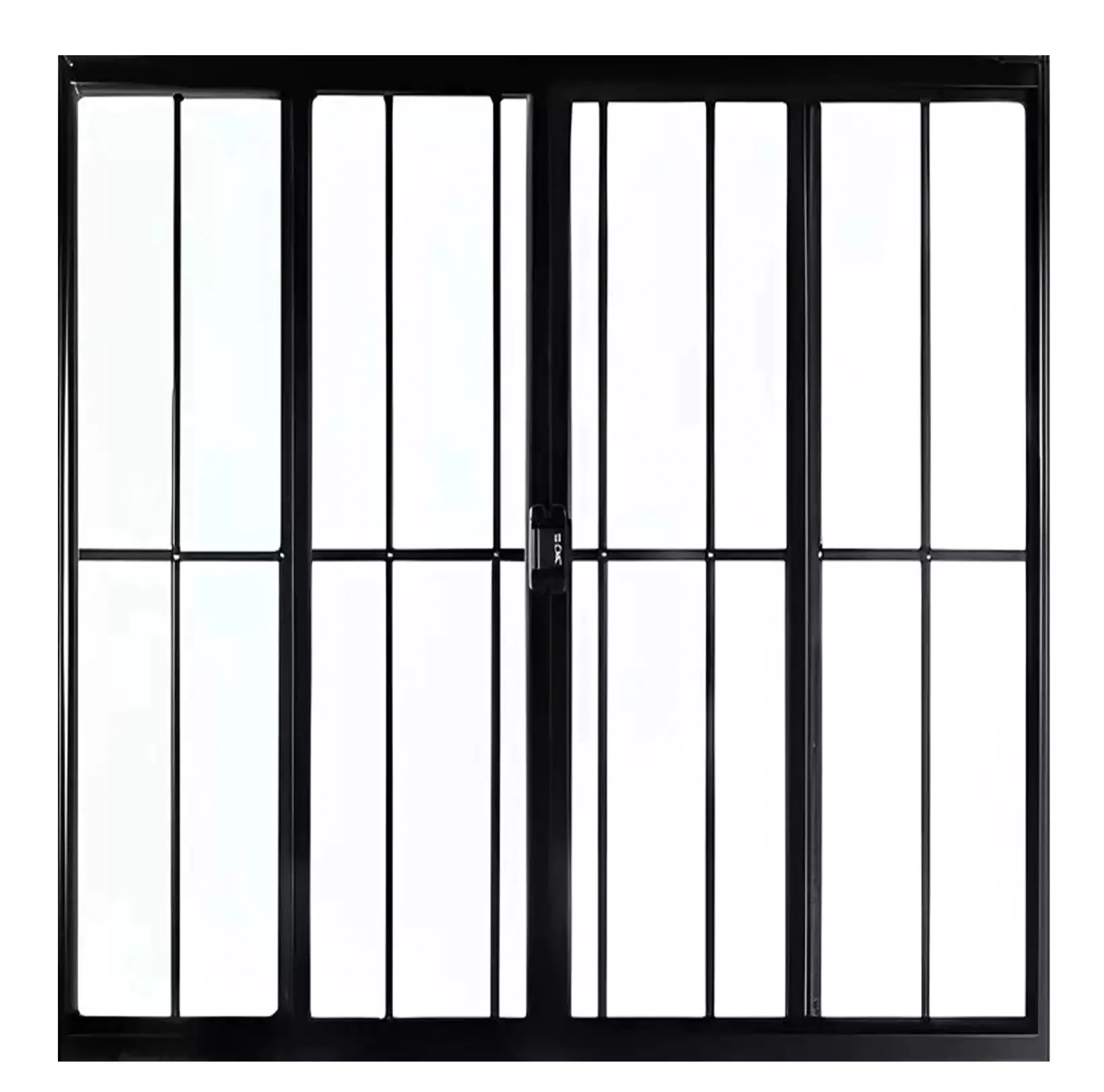 Janela De Alumínio Preto Vitro De Correr 4 Folhas Sem Grade Cmc Linha Modular - 1.00 (l) X 1.20 (a)