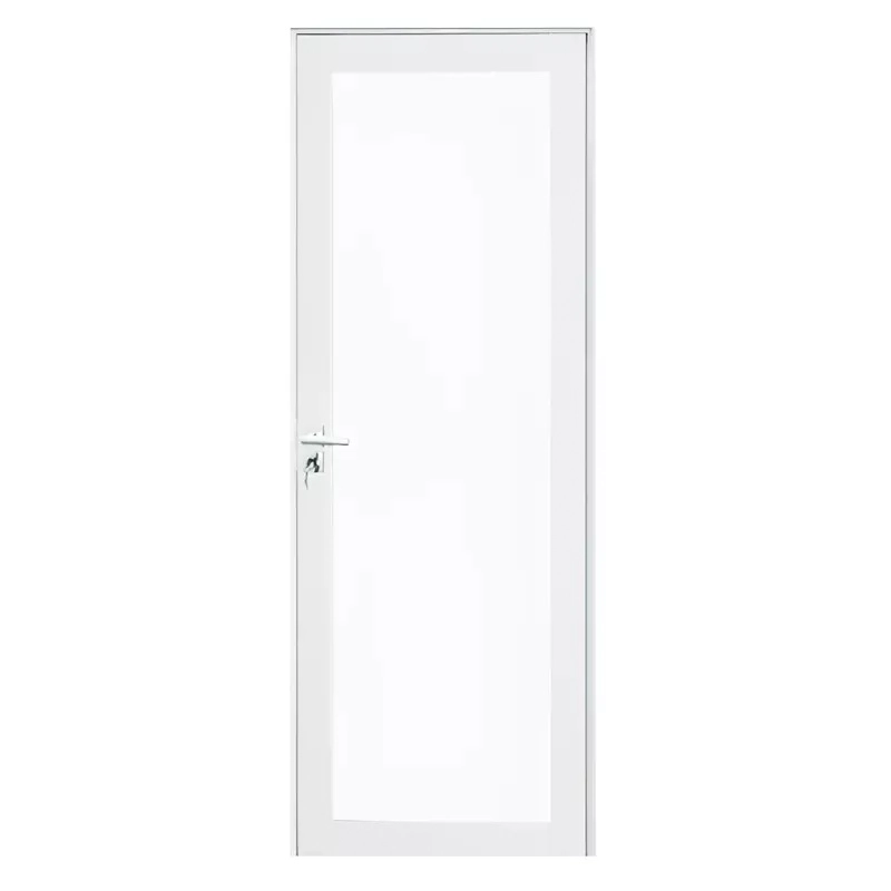 Porta De Alumínio Branco Com Vidro Inteiro 8mm Cmc Linha Elegance - 2.10 (a) X 0.90 (l) - Lado Direito