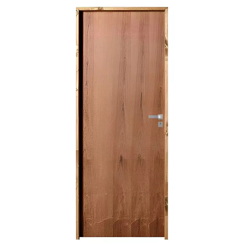 Porta De Madeira Semi-oca Padrão Imbuia Lisa Bat.11 Cm Eco Fech. Modena Externa 2.10 A X 0.72 L - Lado Esquerdo