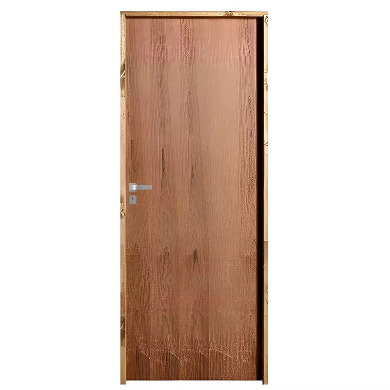 Porta De Madeira Semi-oca Padrão Imbuia Lisa Bat.11 Cm Eco Fech. Modena Externa 2.10 A X 0.82 L - Lado Direito