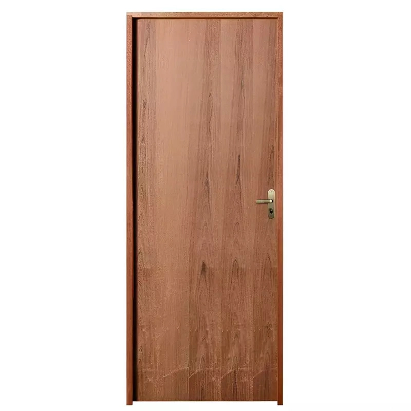 Porta De Madeira Semi-oca Padrão Imbuia Lisa Bat.11 Cm Misto Fech. Navas Externa 2.10 A X 0.92 L - Lado Esquerdo