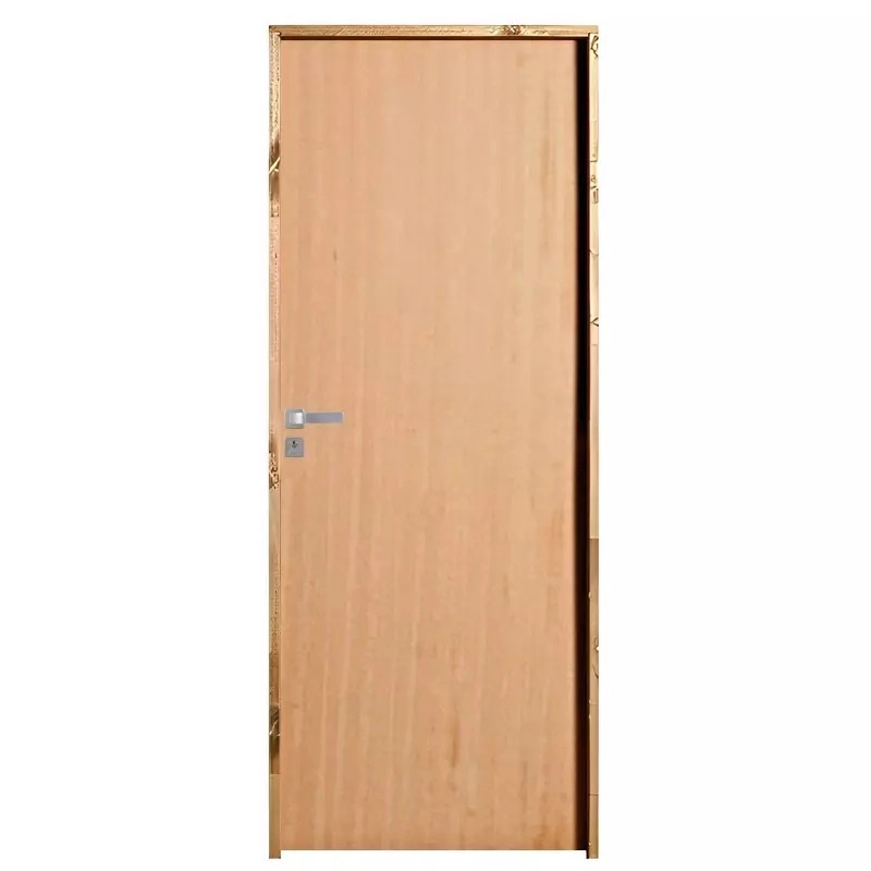 Porta De Madeira Semi-oca Padrão Angelim Lisa Bat.11 Cm Eco Fech. Modena Externa 2.10 X 72 Lado Direito