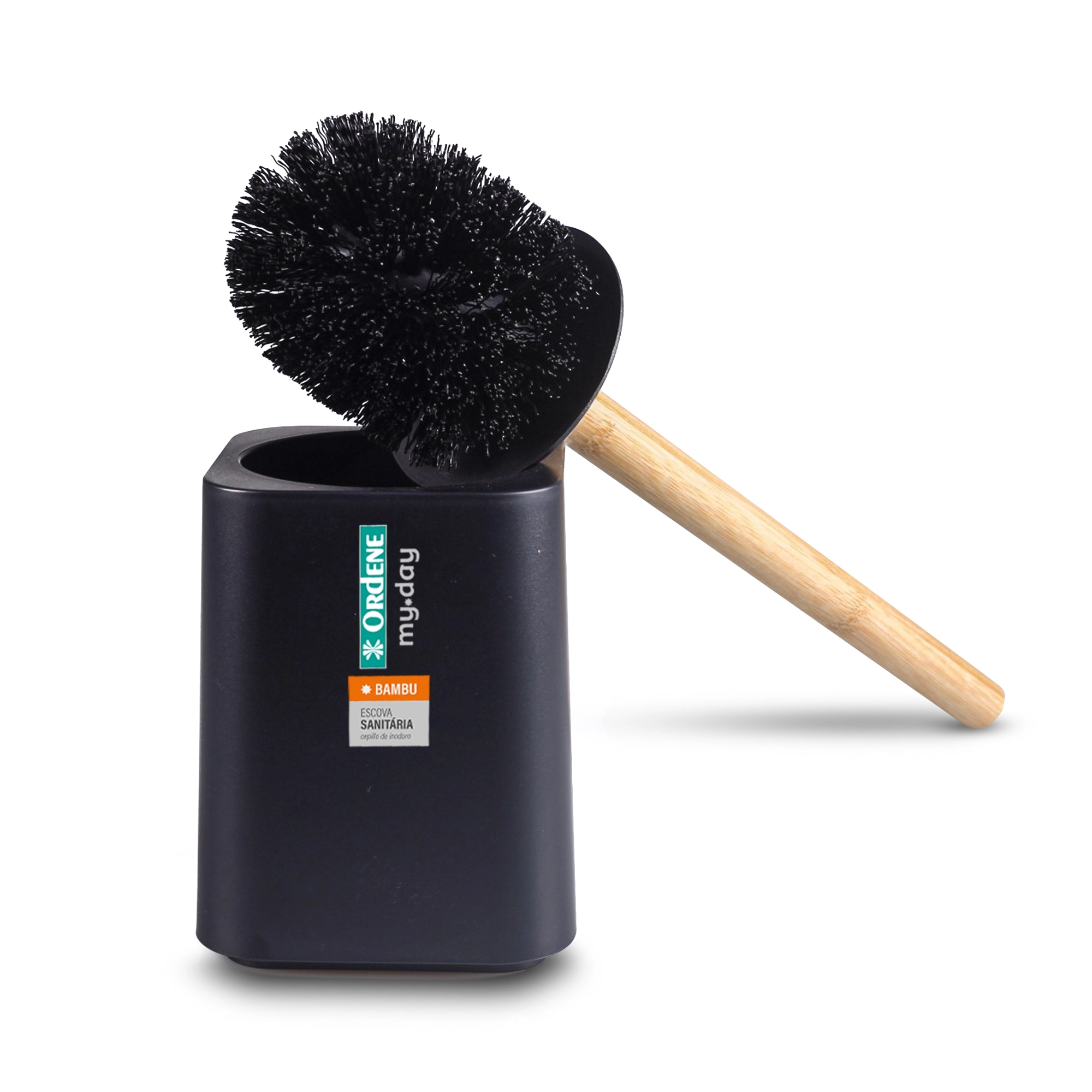 Escova Sanitaria Ordene Preto E Bambu
