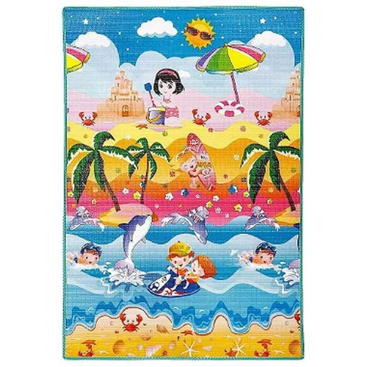 Tapete Rolo Menina Praia Dupla Face 180x200cm ABC