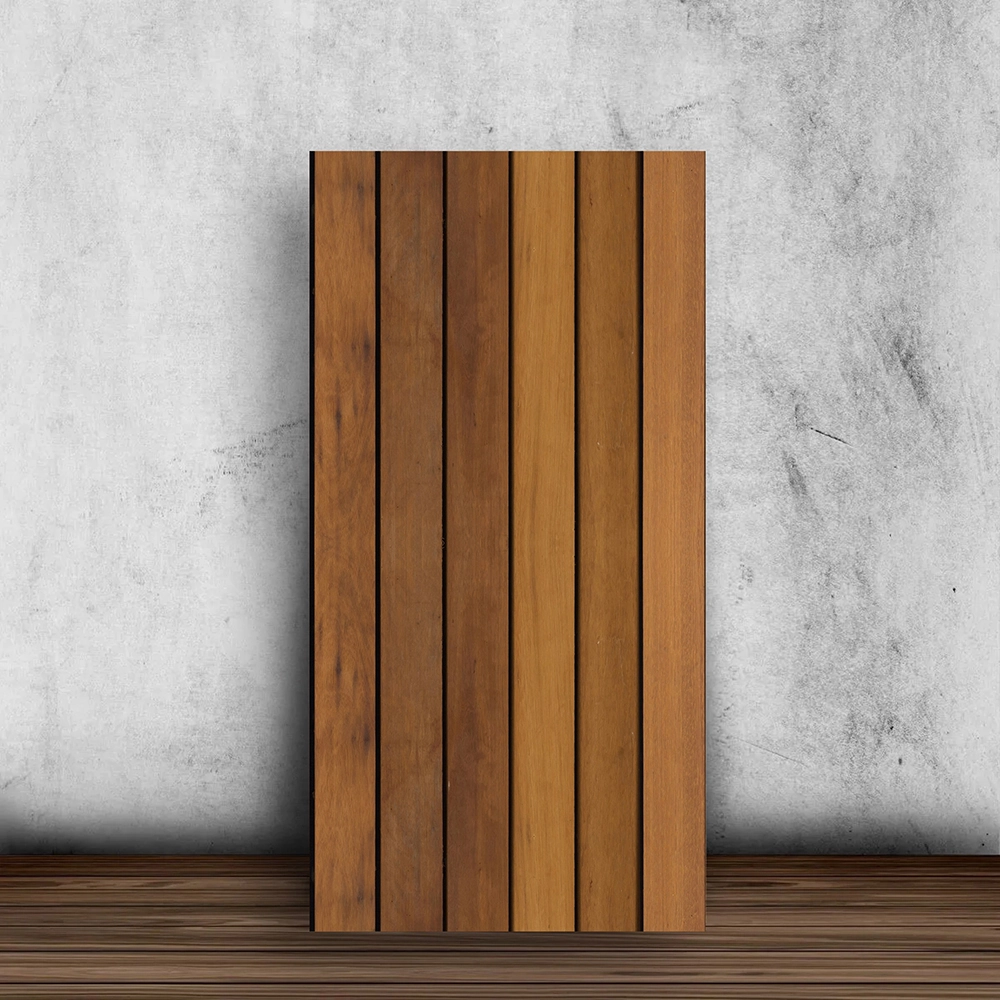 Kit 4 Placas Decorativa Flexível 3d Revestimento De Parede Madeira Ripado - 90x60cm