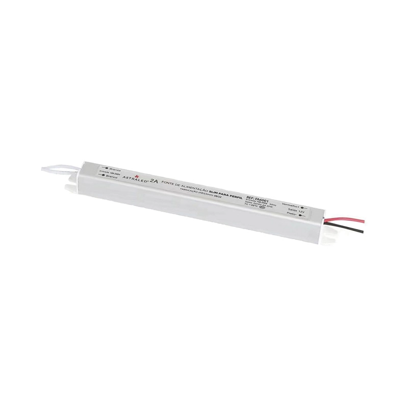 Fonte P/ Fita Led Slim 24w 2.0a 12v Bivolt -astraled