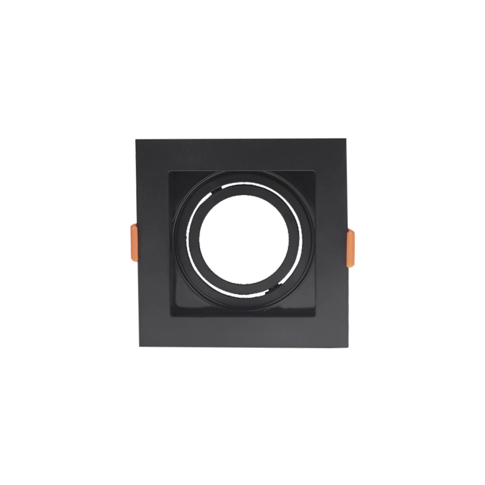 Spot De Embutir Recuado Astraled Berenices Para Lâmpada Mr16 Quadrado Preto Sp-7613