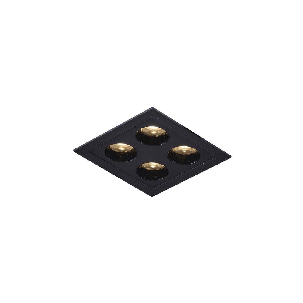 Spot De Embutir Astraled Downlight Ashok Led Alto Irc 90 8w Bivolt Preto 3000k Luz Amarela Dl-7007