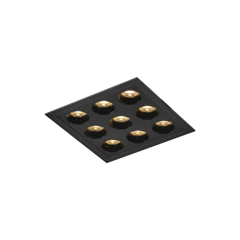 Spot De Embutir Astraled Downlight Ashok Led Alto Irc 90 18w Bivolt Preto 3000k Luz Amarela Dl-7009