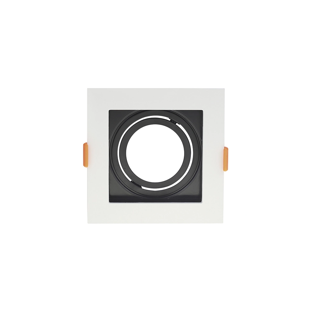 Spot De Embutir Recuado Astraled Berenices Para Lâmpada Mr16 Quadrado Branco / Preto Sp-7621