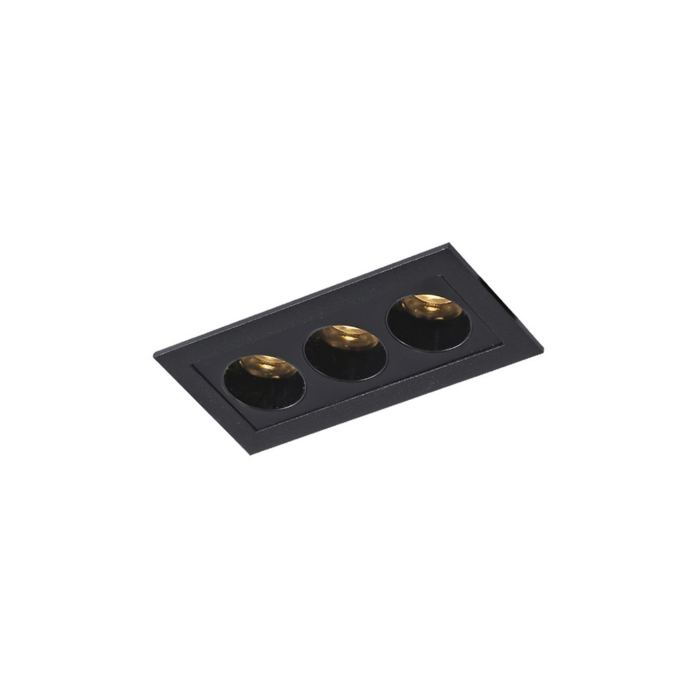 Spot De Embutir Astraled Downlight Ashok Led Alto Irc 90 6w Bivolt Preto 3000k Luz Amarela Dl-7210