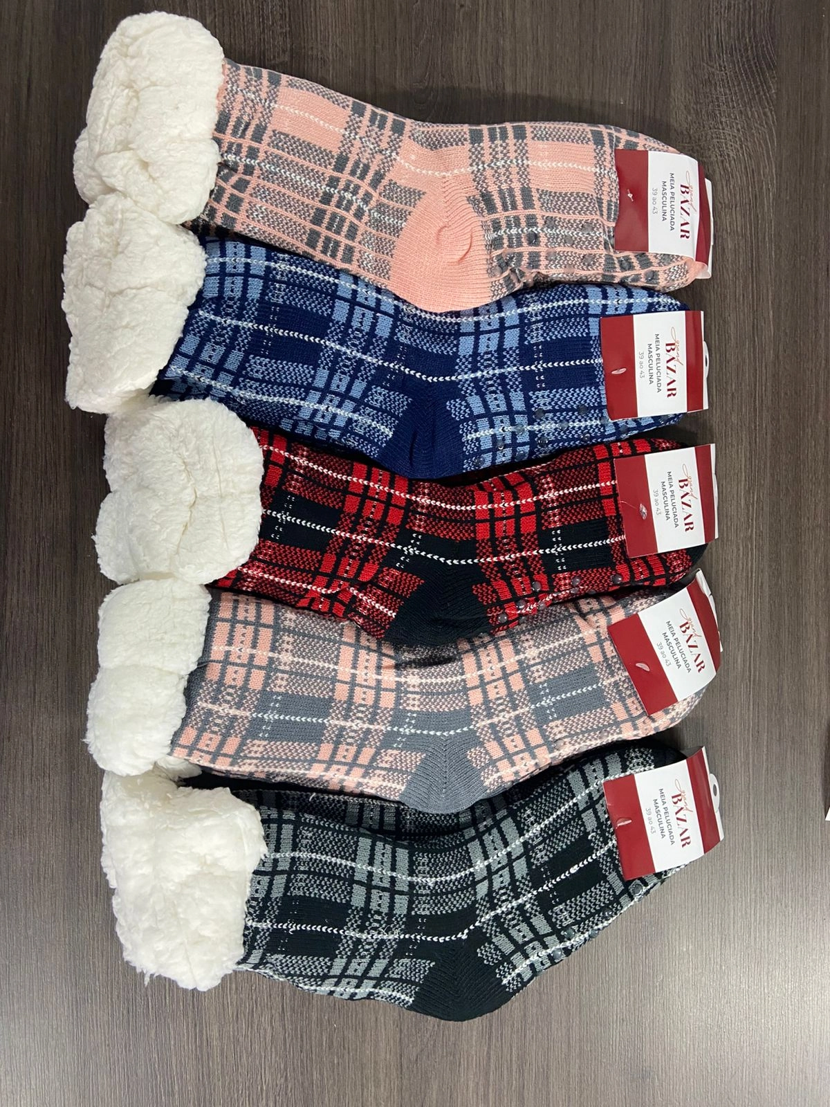 Meia Masculina Peluciada 39 43 Msc24300700 Grand Bazar