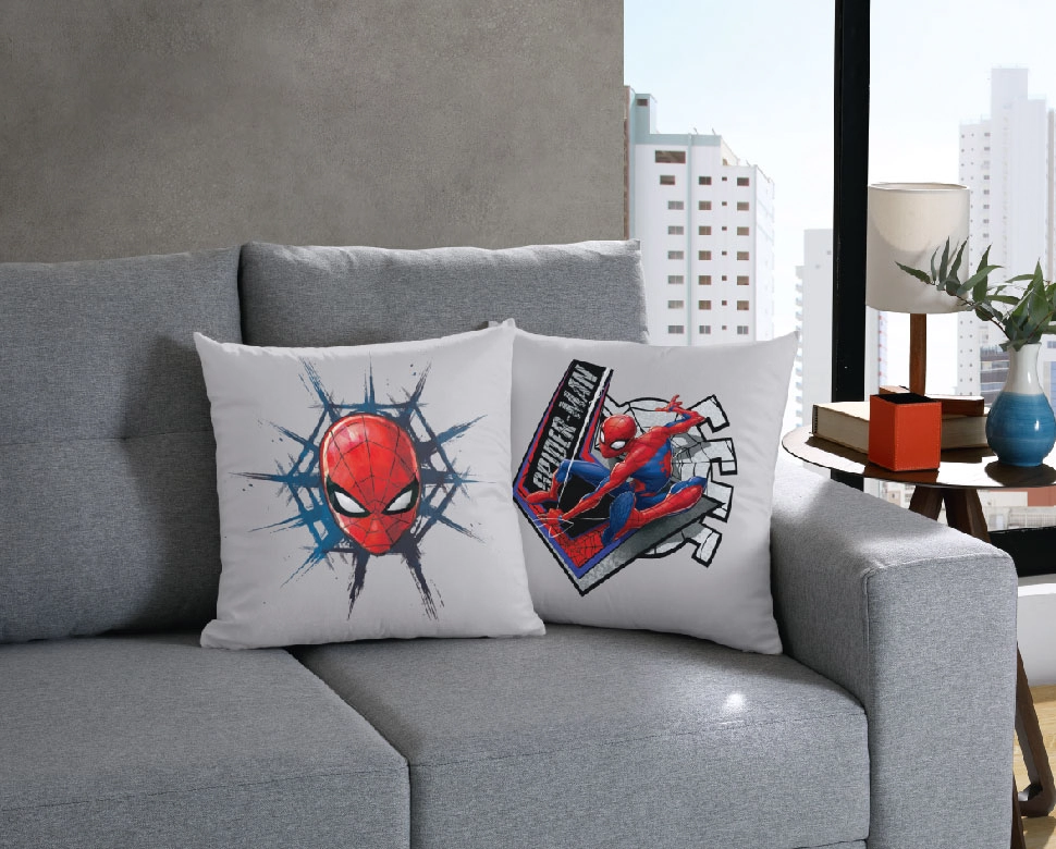 Capa Almofada Spider Man Faces 45x45cm 1011 1434 Bella