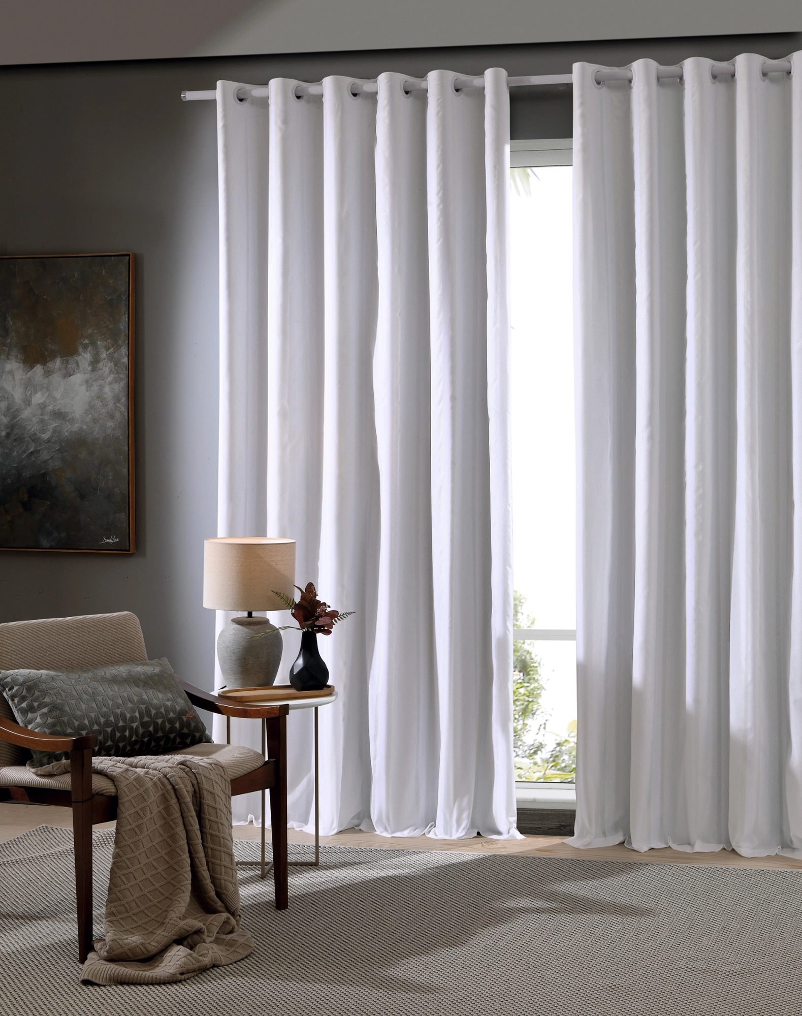 Cortina Pratika Padua Slim Branca 260x230cm 01011 330 Bella Janela