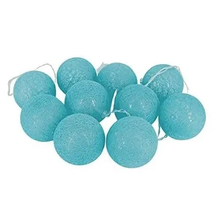 Cordao De Luz C/10 Bolas 6cm Cor Azul Claro