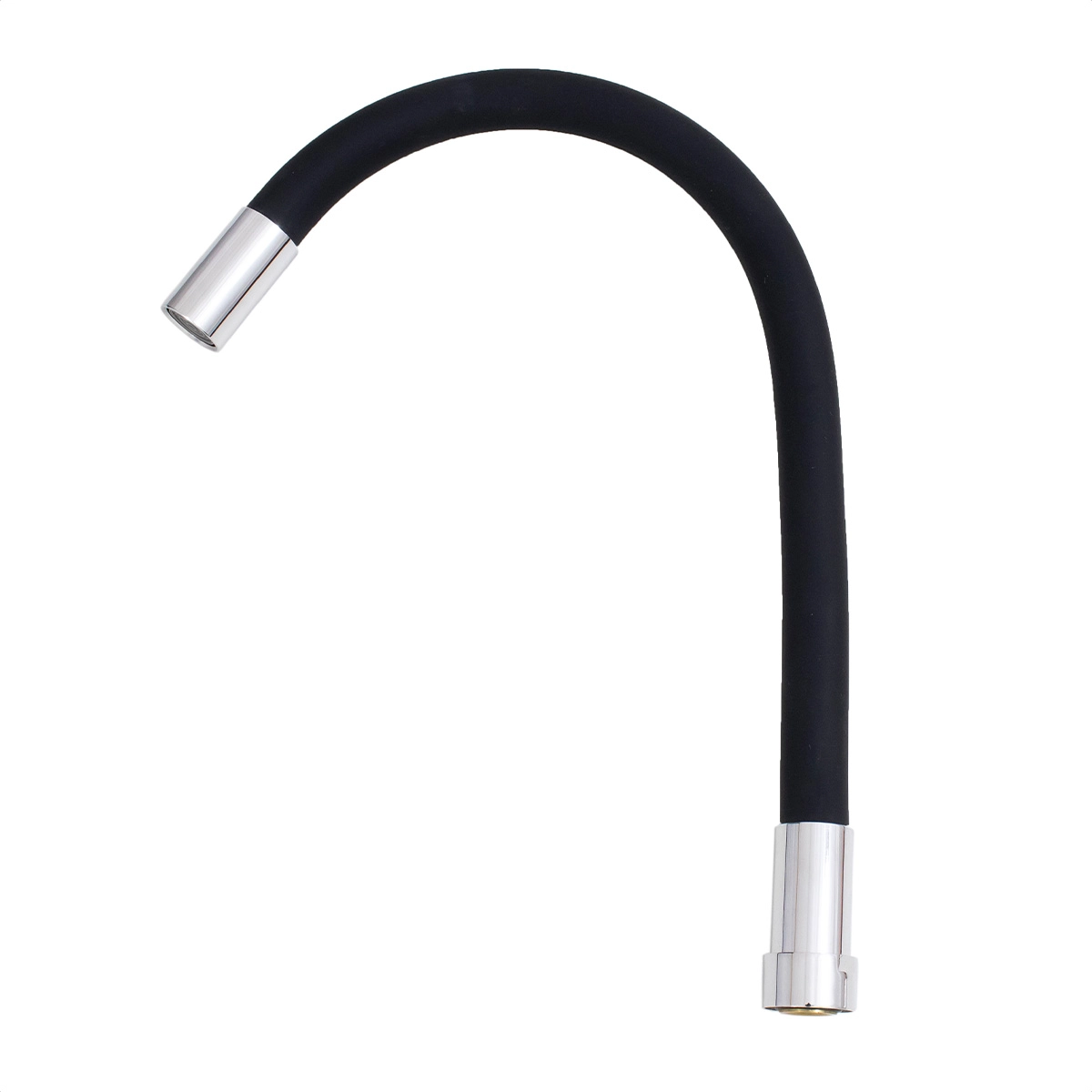 Tubo Para Torneira Flexível Inox 304 Revestido Silicone Preto Com Arejador Fixo Latão Gourmet
