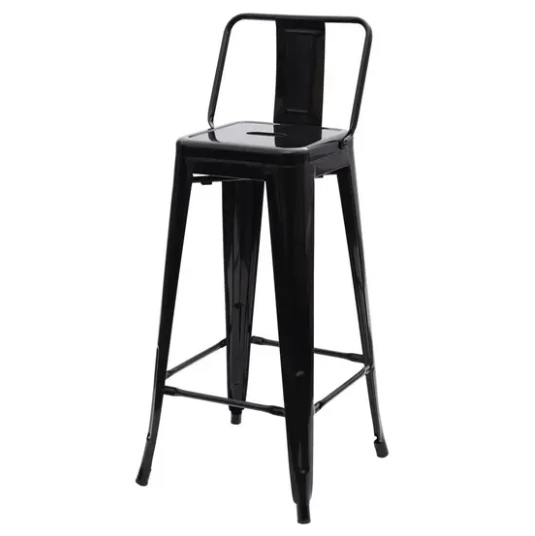Banqueta Prizi Preta Encosto 76cm Mvx