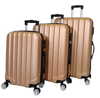 Kit Malas Viagem Prizi 3pcs 360 Cadeado Abs Tam Pmg Champanhe 903783901 Mvx