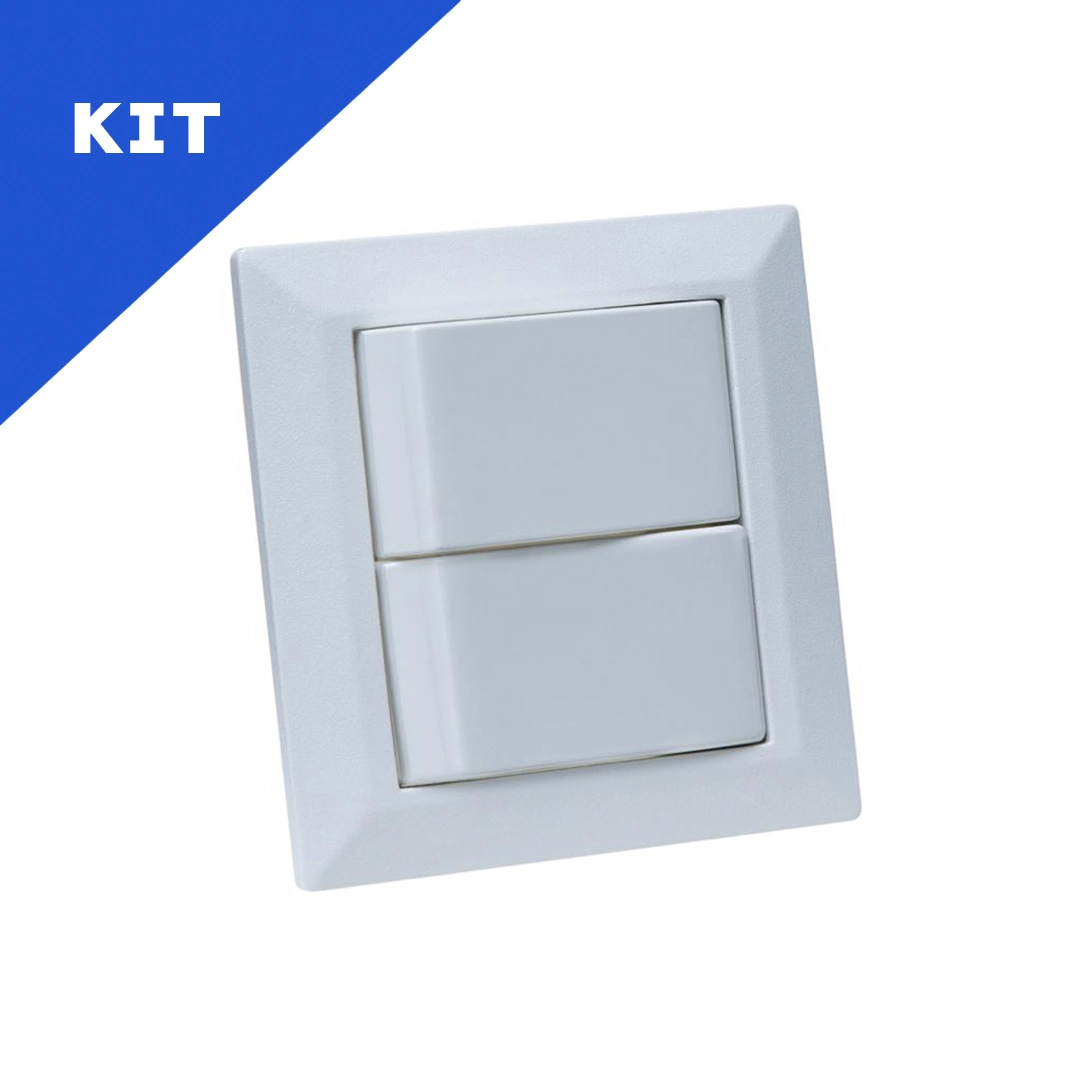 Kit Espelhos De Tomadas Duplo Chanfrado Com 2 Interruptores Branco