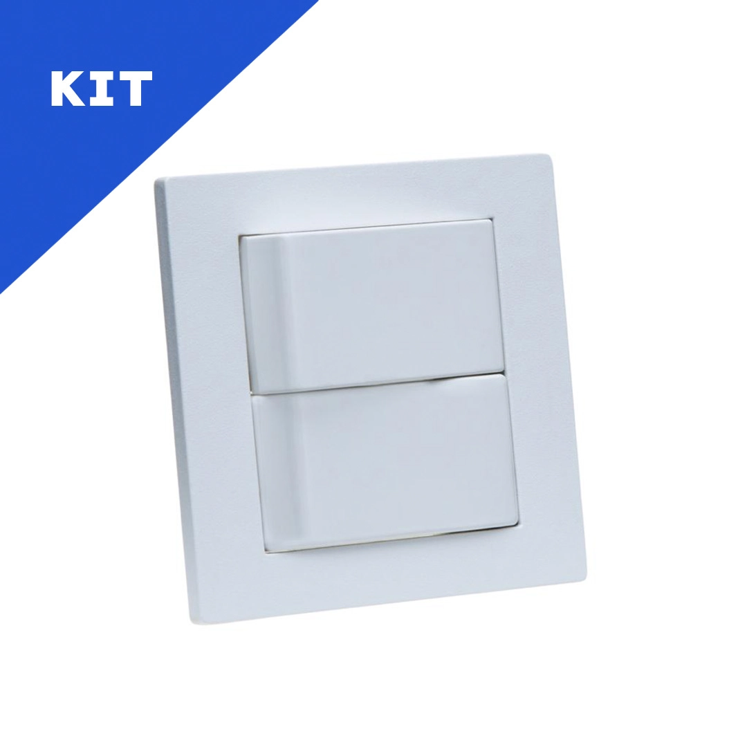 Kit Espelhos De Tomadas Duplo Reto Com 2 Interruptores Branco