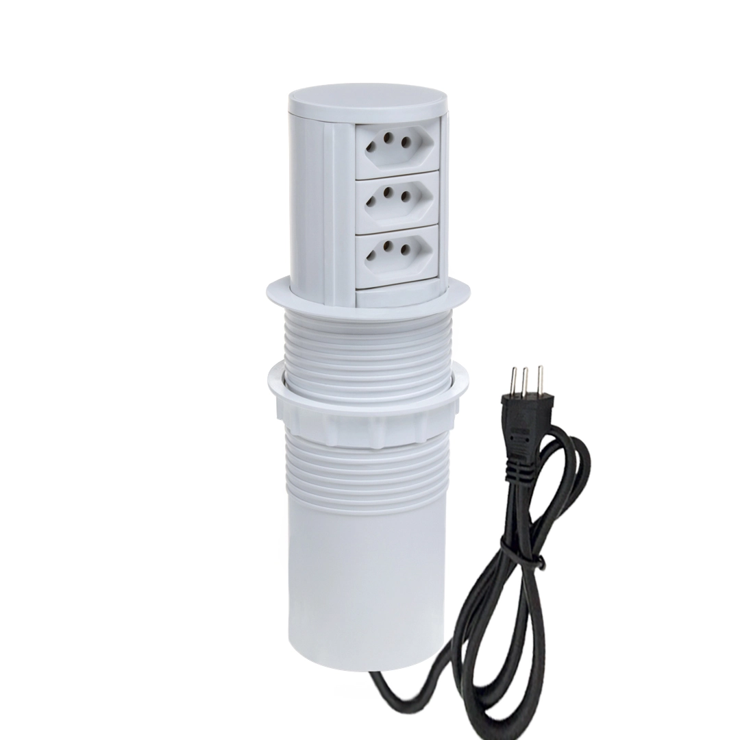 Torre De Tomada Totem Slim Automático 3 Tomadas 20a Branco