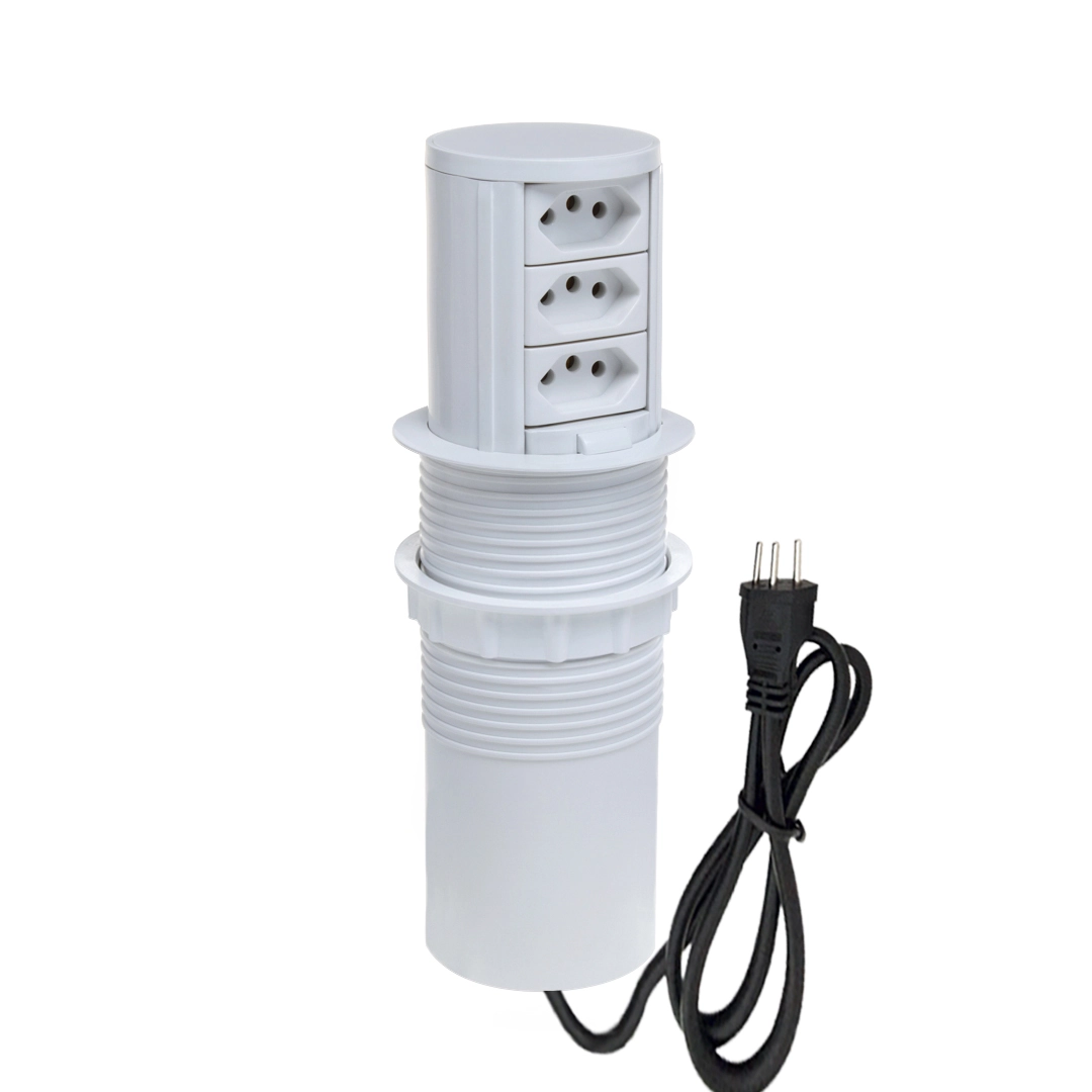 Torre De Tomada Totem Slim Manual 3 Tomadas 20a Branco