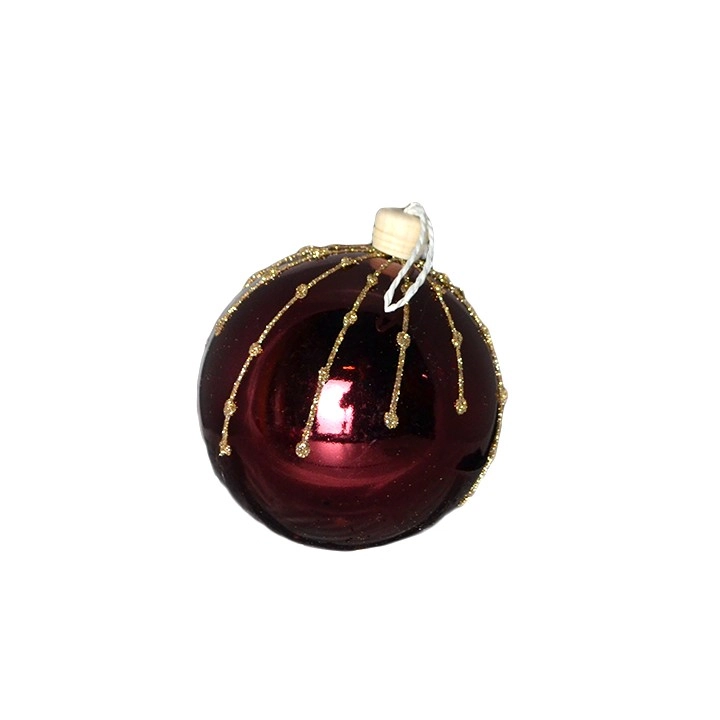 Bola Natal Vermelha 10cm Bd2684 Tok Da Casa