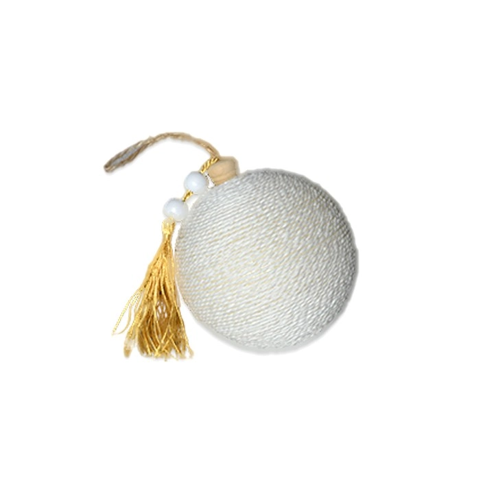 Bola Natal Branca 10cm Bd2705 Tok Da Casa