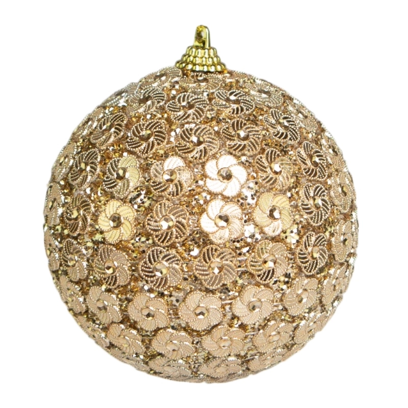 Bola Natal Dourada 10cm 3un Bd551 Tok Da Casa